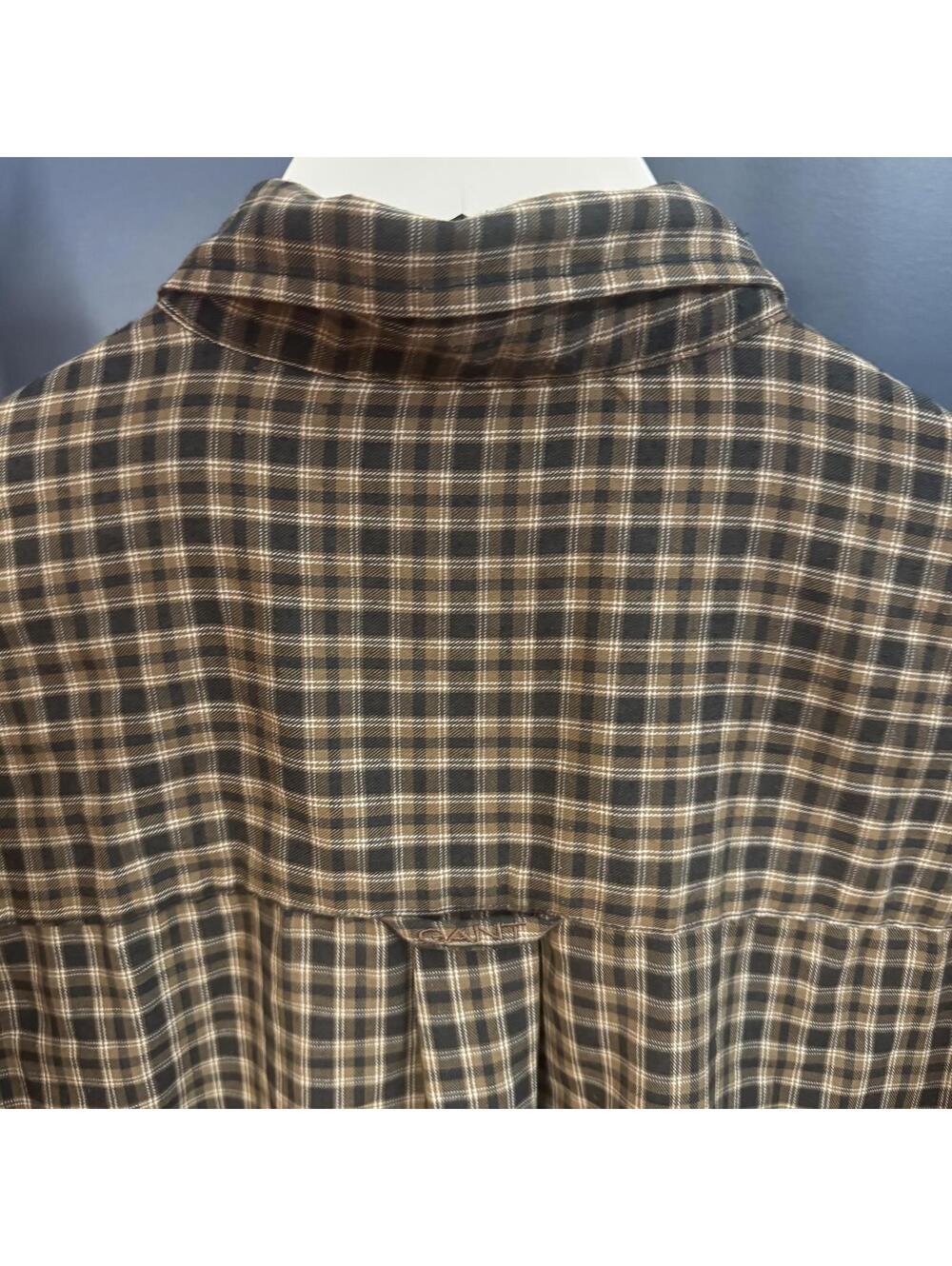 Gant Plaid Button Down Shirt Bundle XL Blue & Brown Casual Long Sleeve - Picture 4 of 8